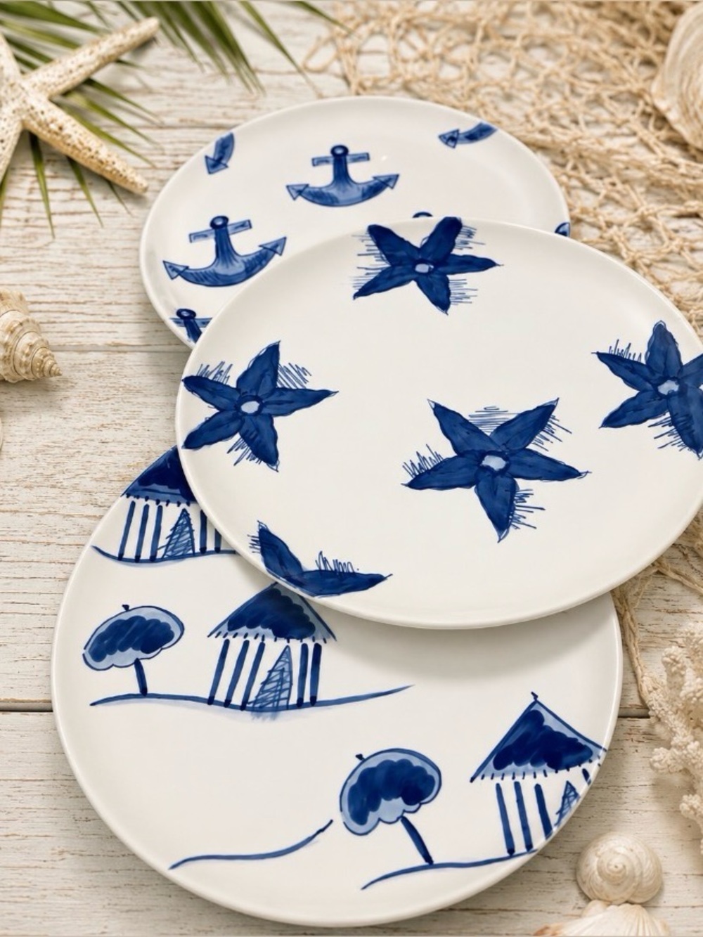 3 Trish Richman At Home International “By The Sea “ 8"  Salad Plates vintage